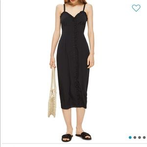 Top Shop Ruffle Button Down Slip Dress